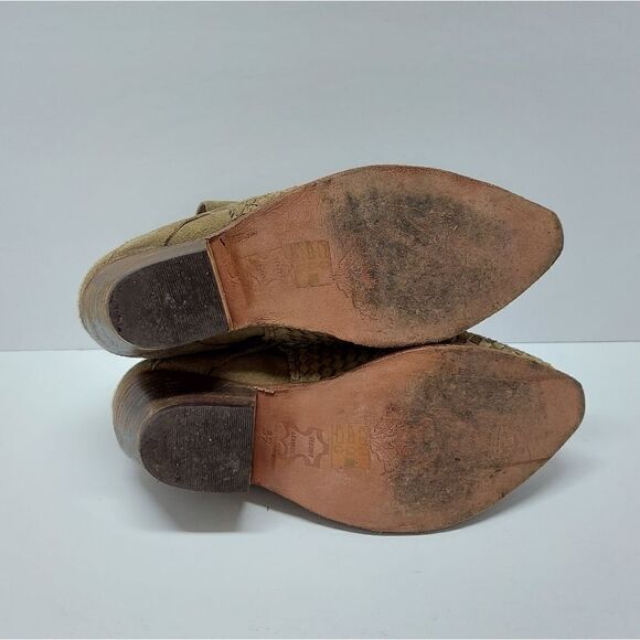 FREE PEOPLE Venture Suede Woven Leather Ankle Bootie Size 7 - Picture 8 of 11